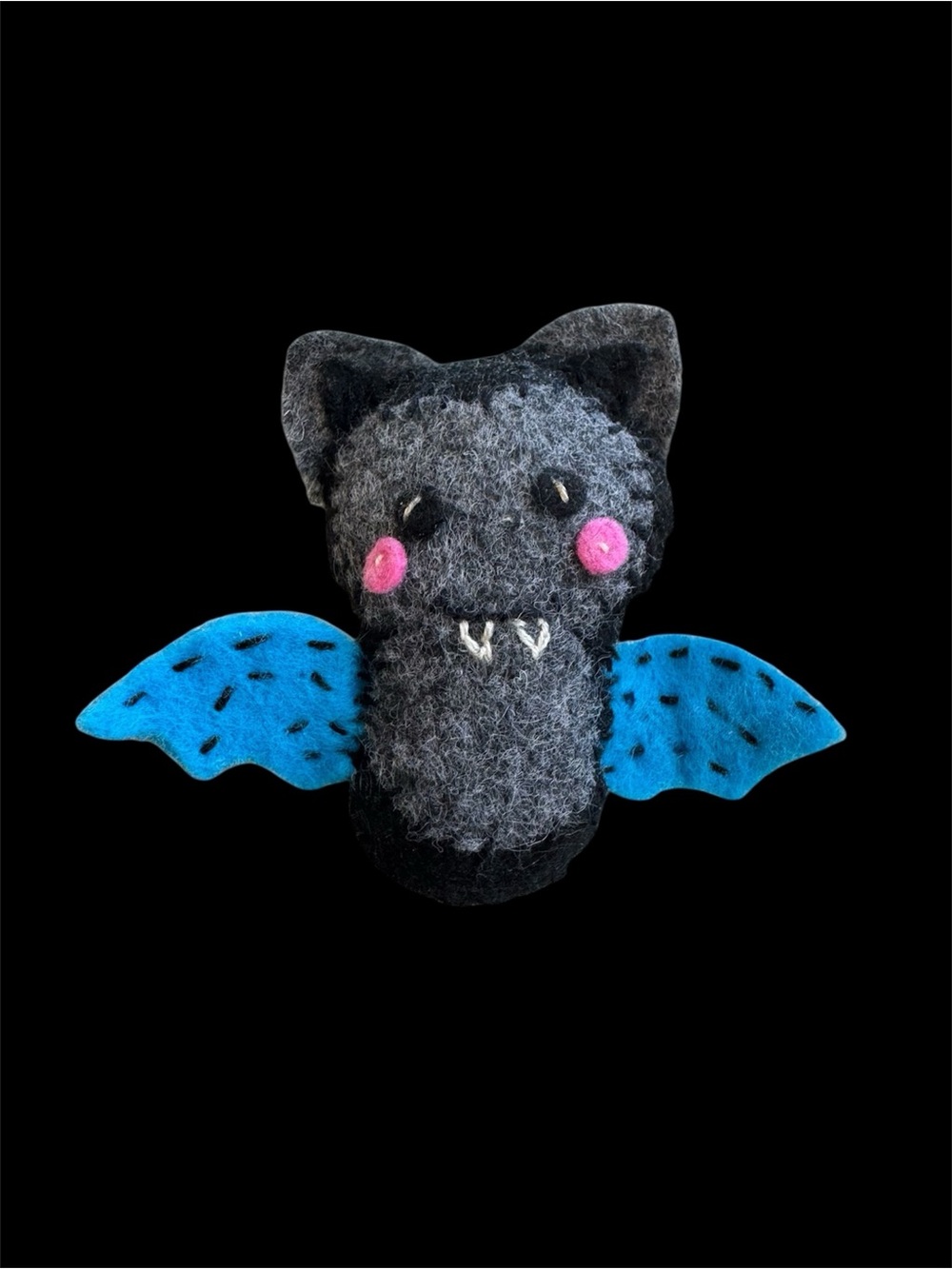 Bat Magnet. Handmade. Felt. 2in x 1.5 in. - Picture 4 of 11